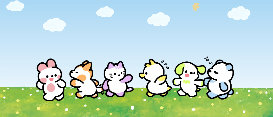 みんなでお散歩のイラスト